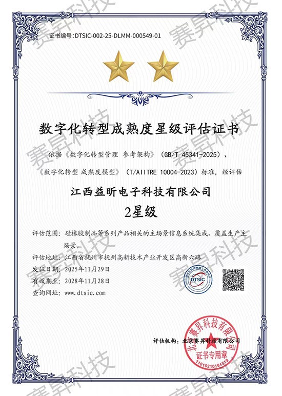二星级数字化转型成熟度星级评估证书